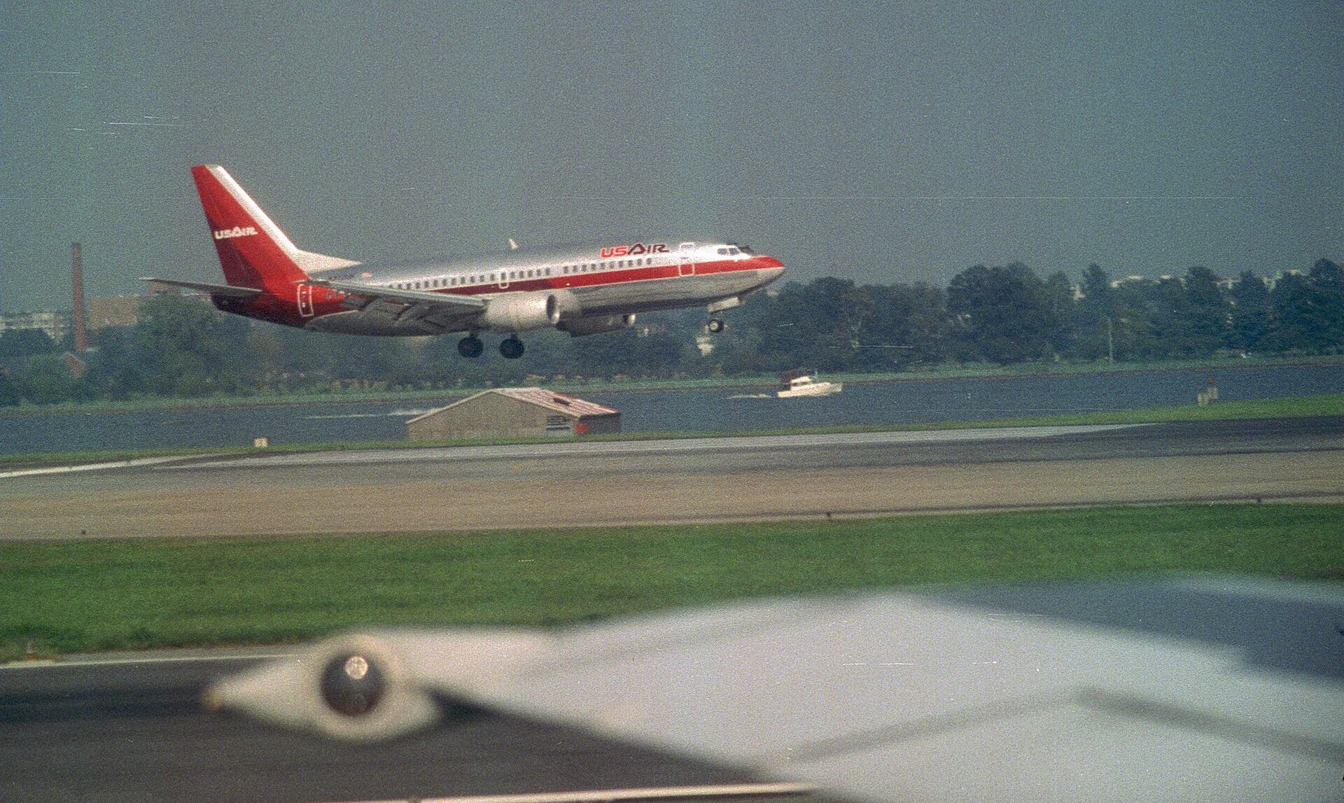 Boeing 737-3B7 N373US (cn 22952/1015) USAir (Fisrt 737 in UK when displayed at Farnborough in 1984. Now operating for Batavia Air, Indonesia as PK-YVY - still in service 2010).