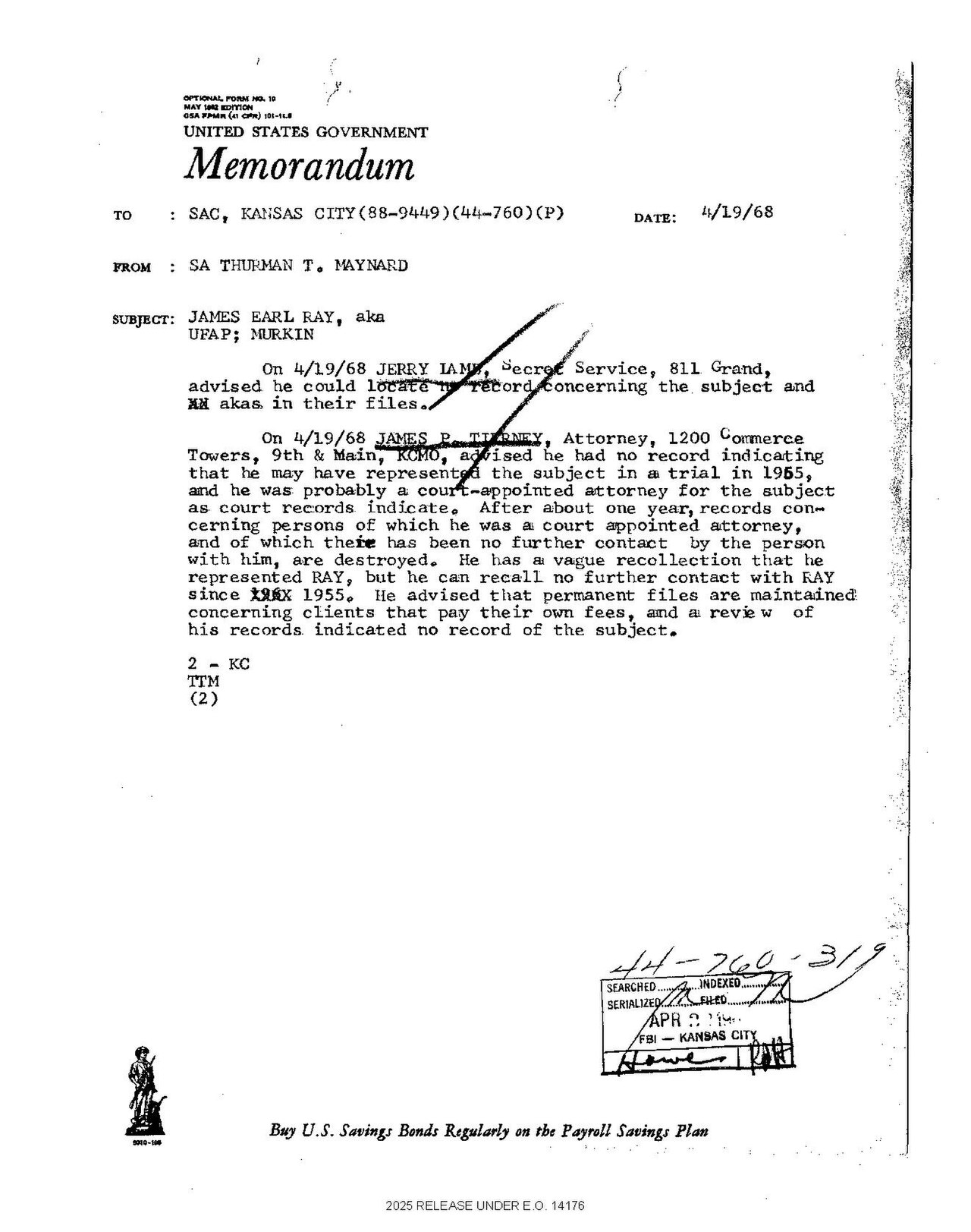 President Donald J. Trump signed Executive Order 14176,  Declassification of Records Concerning the Assassinations of President John F. Kennedy, Senator Robert F. Kennedy, and the 