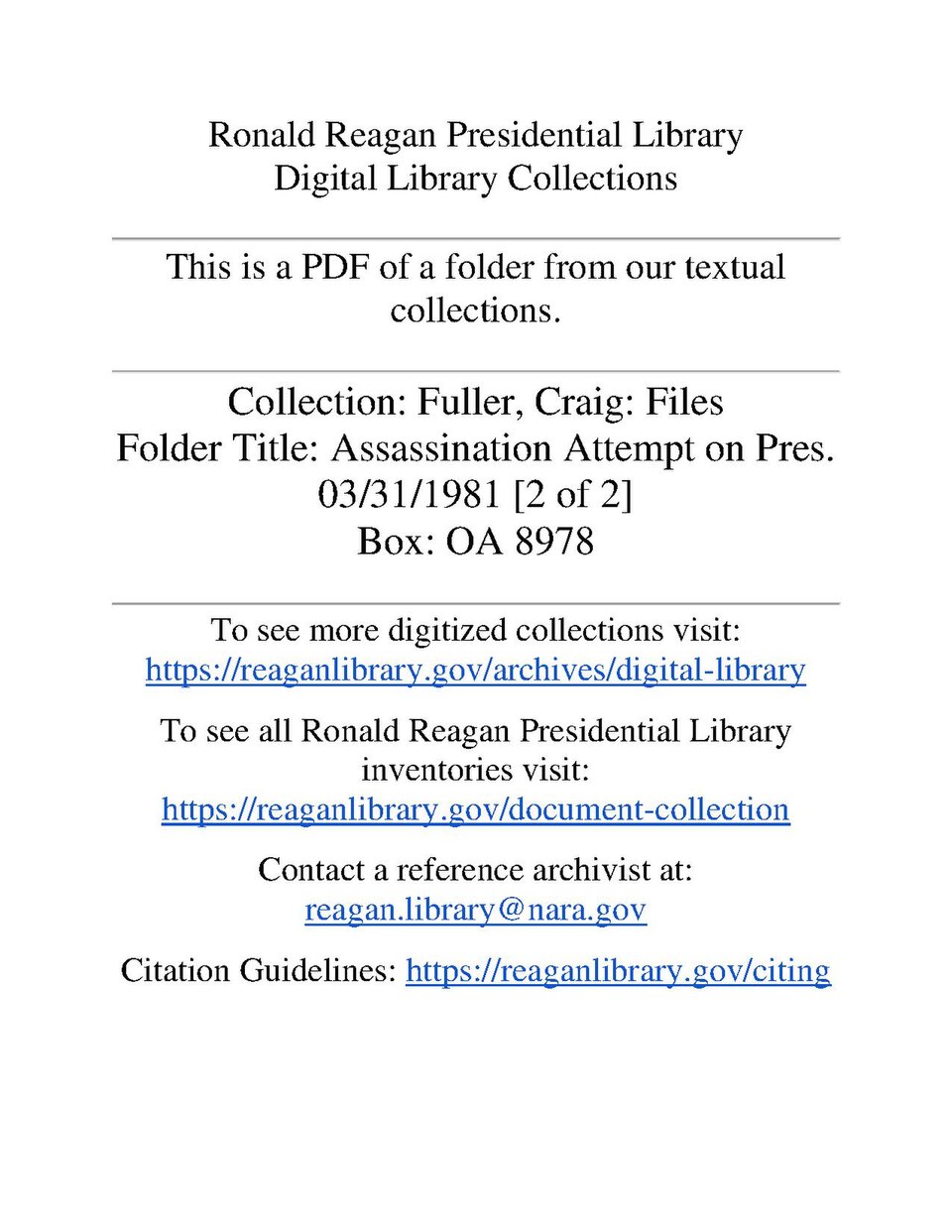 Assassination Attempt on Pres. 03-31-1981 (2 of 2) - DPLA - 60f39e85389a7f75d86d7df12e3e5a78