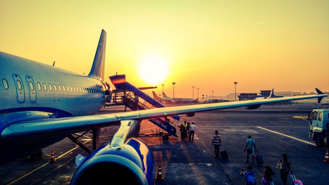 Travellers waiting during an airport layover